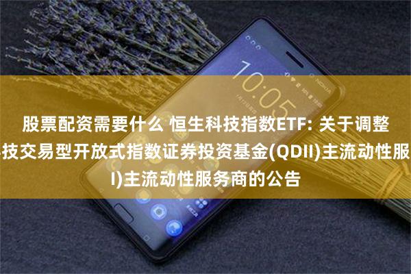 股票配资需要什么 恒生科技指数ETF: 关于调整博时恒生科技交易型开放式指数证券投资基金(QDII)主流动性服务商的公告