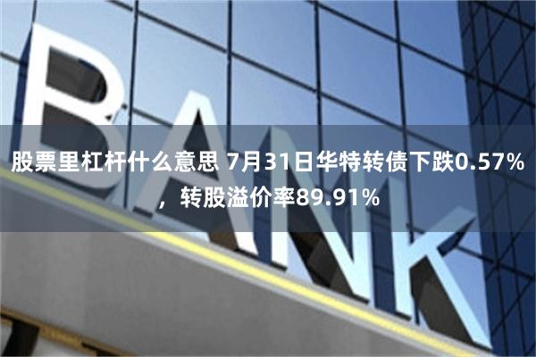 股票里杠杆什么意思 7月31日华特转债下跌0.57%，转股溢价率89.91%