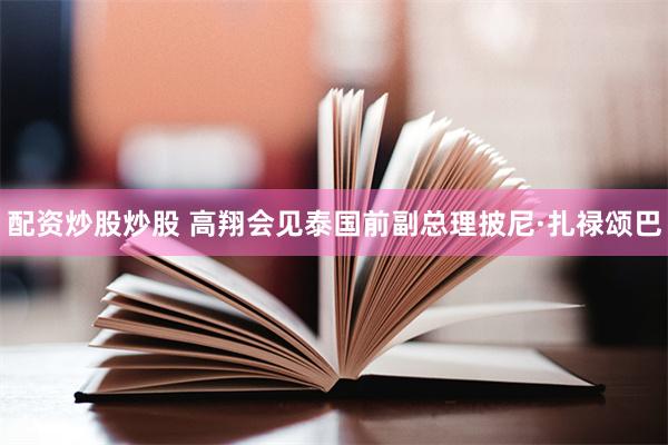配资炒股炒股 高翔会见泰国前副总理披尼·扎禄颂巴